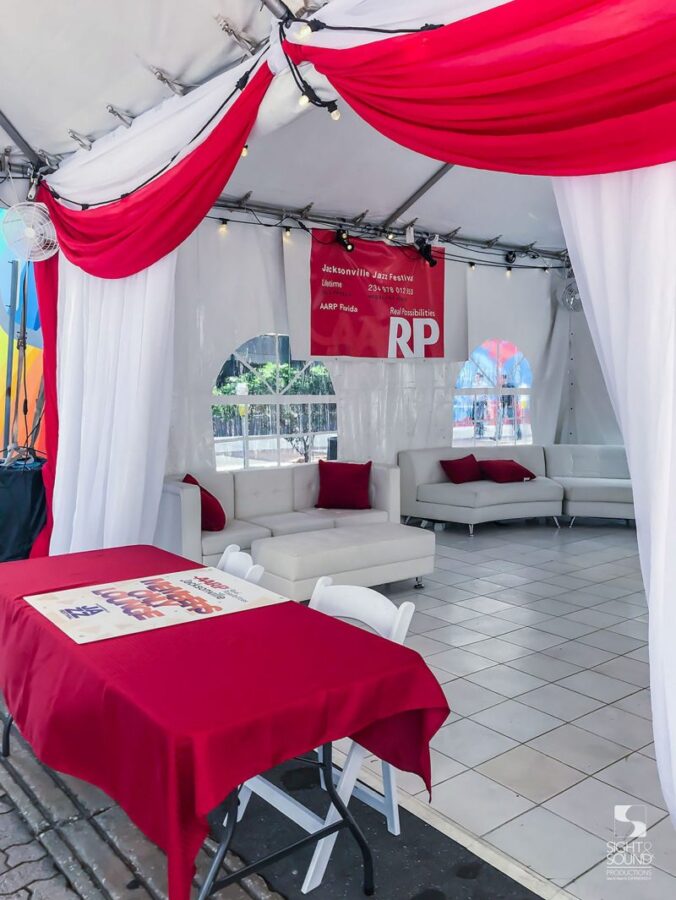 Jazz Fest Members Lounge Setup
