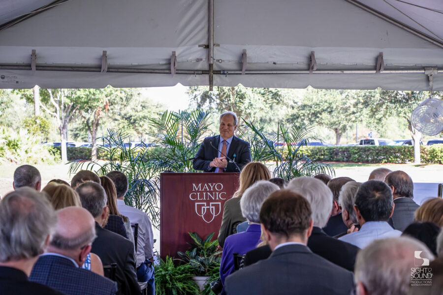 Mayo Clinic Ribbon Cutting Podium