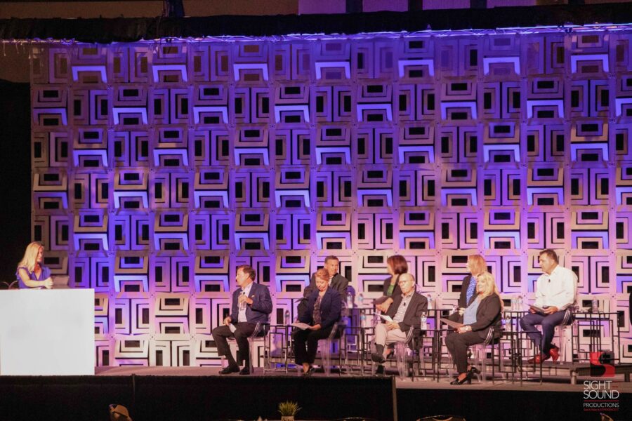 Event Panel for a hybrid event produced by Sight and Sound Productions in Jacksonville FL